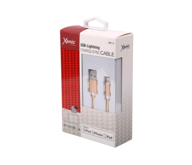 XENIC Kabel USB-Lightning Xenic PREMIUM 1m w oplocie złoty # - 1461863 - zdjęcie 3